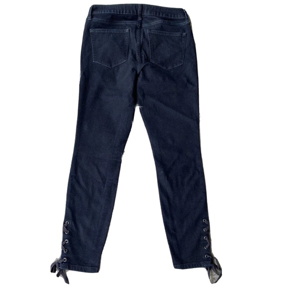 ANA Jegging Womens Size 6 Tie Up Ankle Dark Wash Mid Rise Skinny Stretch Denim - Picture 6 of 13